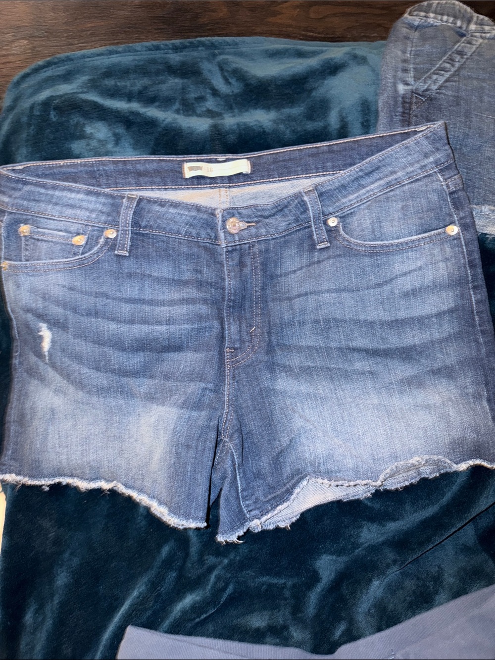 Levi's Blue Denim Jean Cutoff Shorts